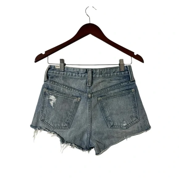 LOVERS + FRIENDS Jack High Rise Ripped Jean Denim Distressed Shorts - Picture 8 of 10